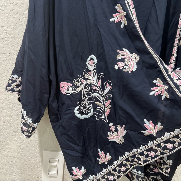 J.Jill open front embroidered ruana Kimono Size S-L - Picture 5 of 7